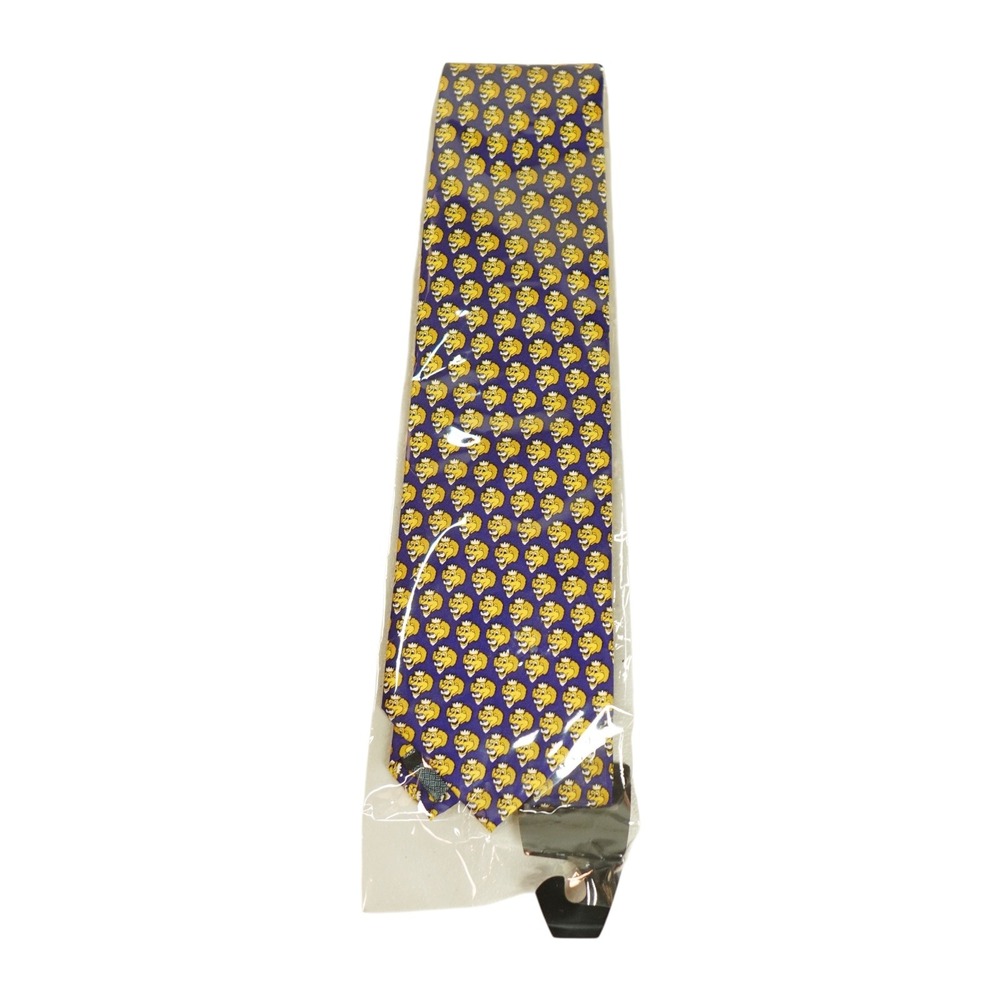 VTG Manchester Monarchs Logo Loc Silk NeckTie Mens Purple Max Mascot Hand Made